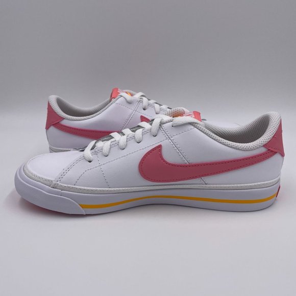 Nike Court Legacy White / Pink / Orange Womens Shoes - Picture 2 of 8